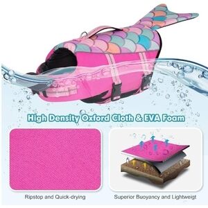 Vibrant Pink Mermaid Dog Life Vest